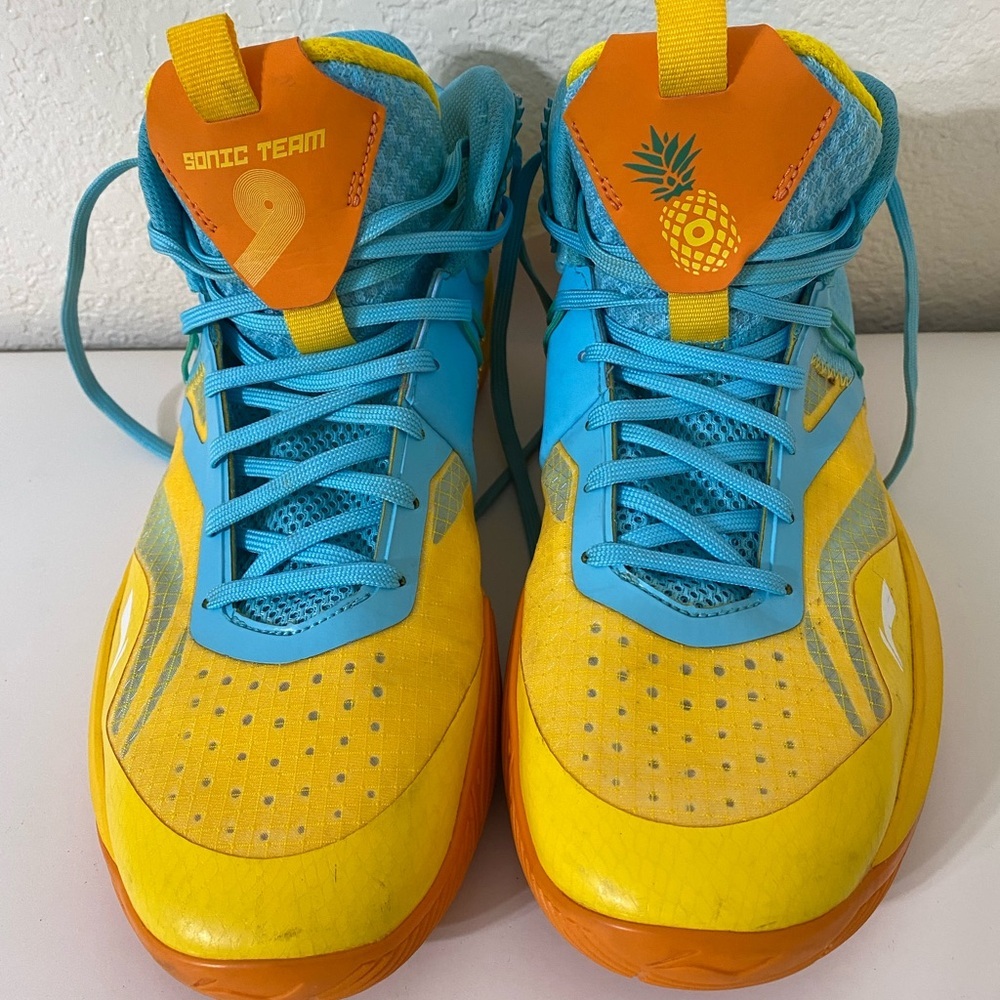 Li-Ning Team Pineapple Sonic 9 Yellow and Blue  basketball Sneakers size 9